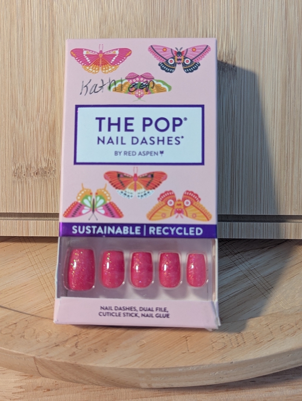 The Pop Nail Dashes by Red Aspen - Pinky Orange Glitter Press-Ons